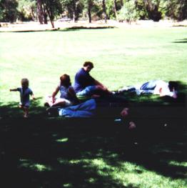 Taking a Break before heading up to the Emerald pools